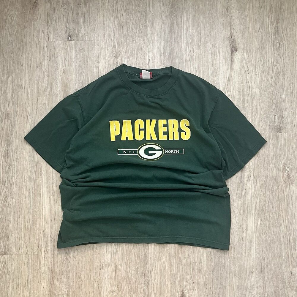 Vintage Green Bay Packers NFL Tee Mens L Shirt Sleeve Crewneck Tee Y2K 90s